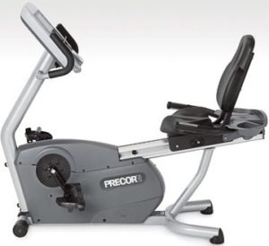 precor háttámlás szobabicikli